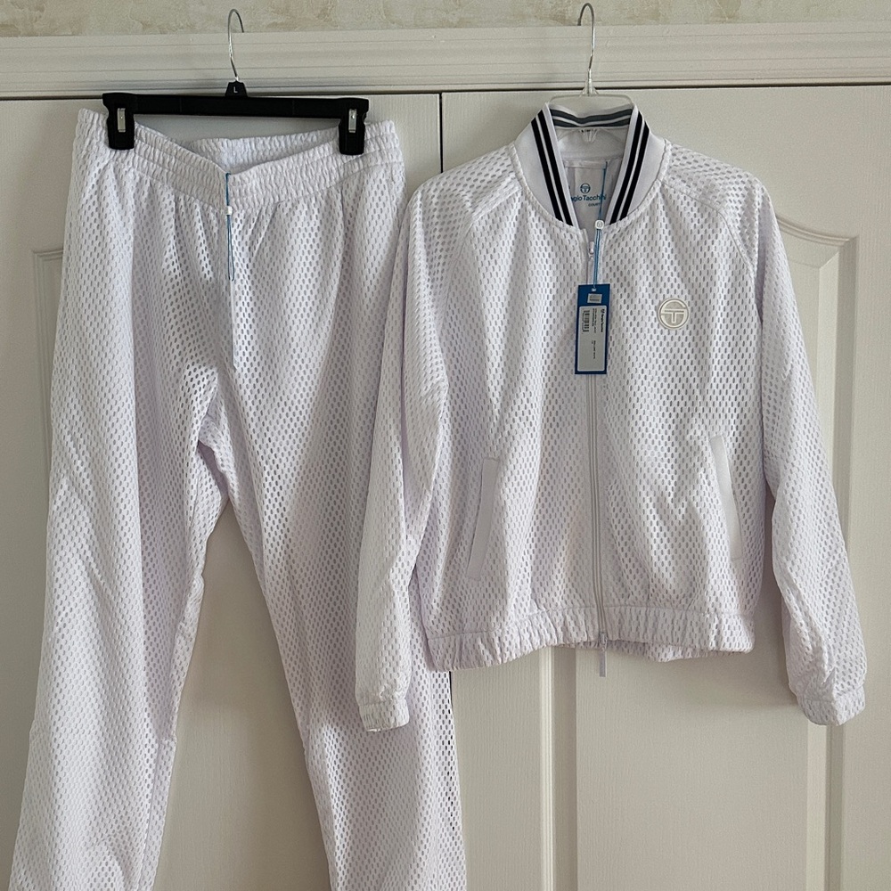 White Track Jacket and Pants Set